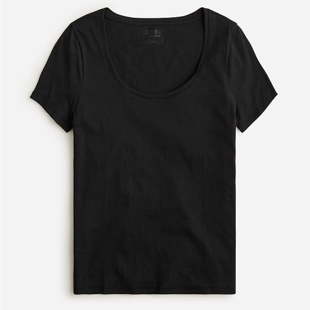 J.CREW Vintage cotton scoop-neck T-shirt Black Medium